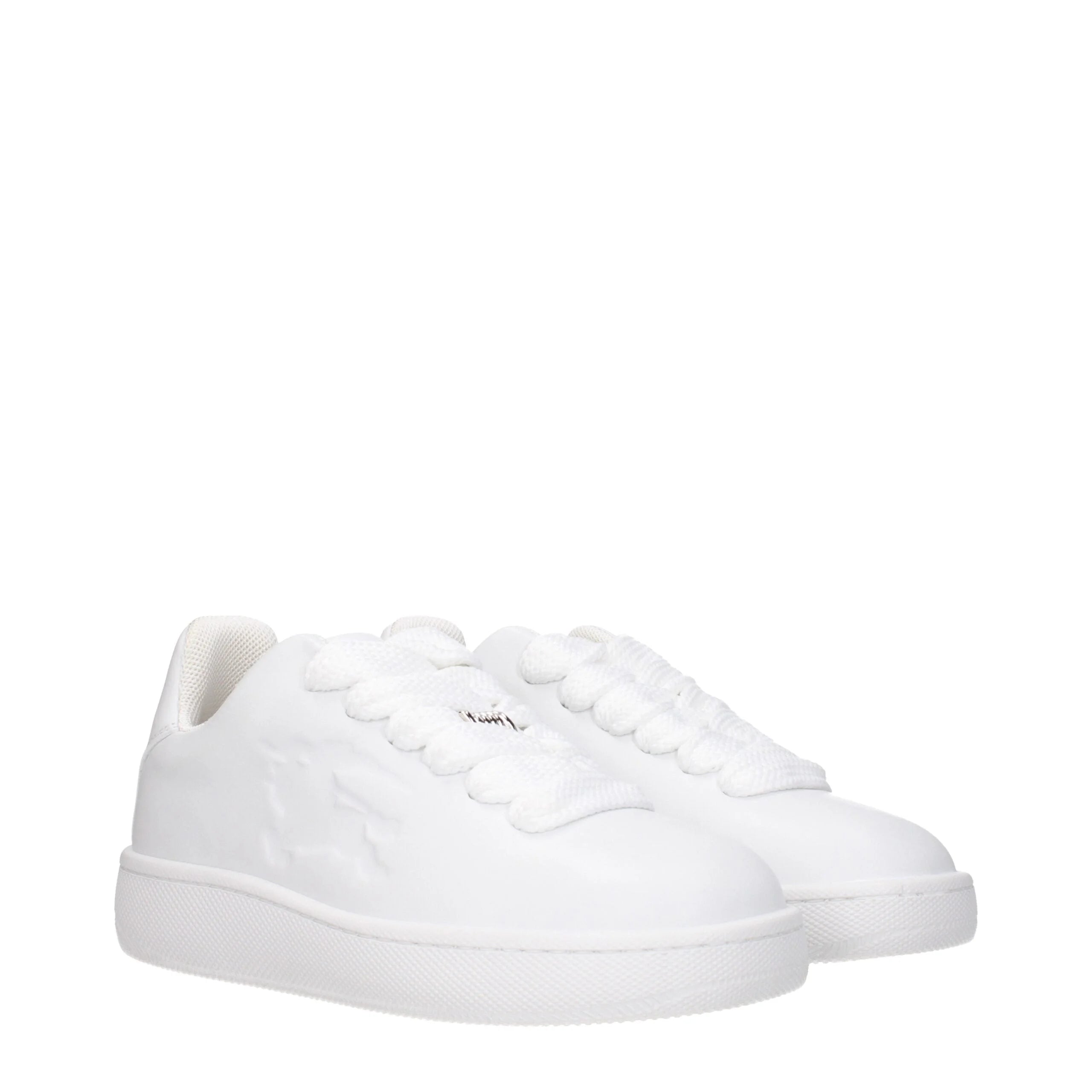 Burberry White Leather Low Tops