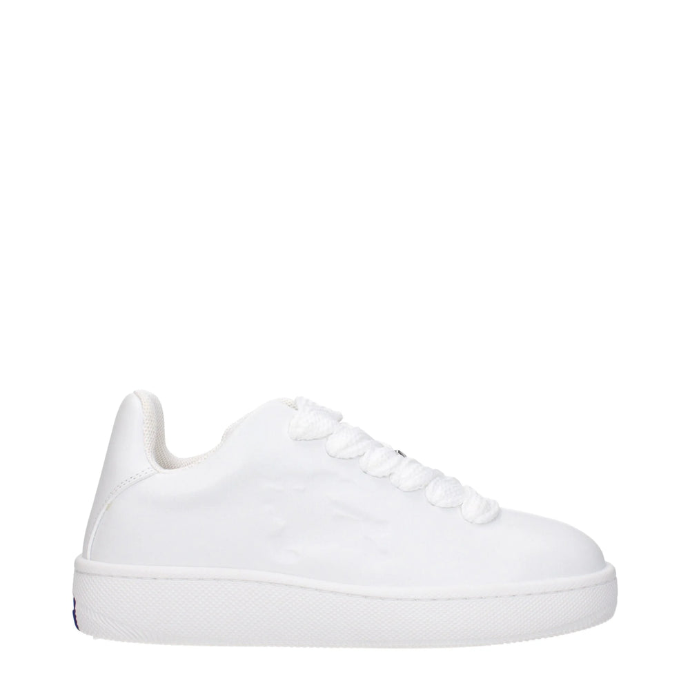 Burberry White Leather Low Tops