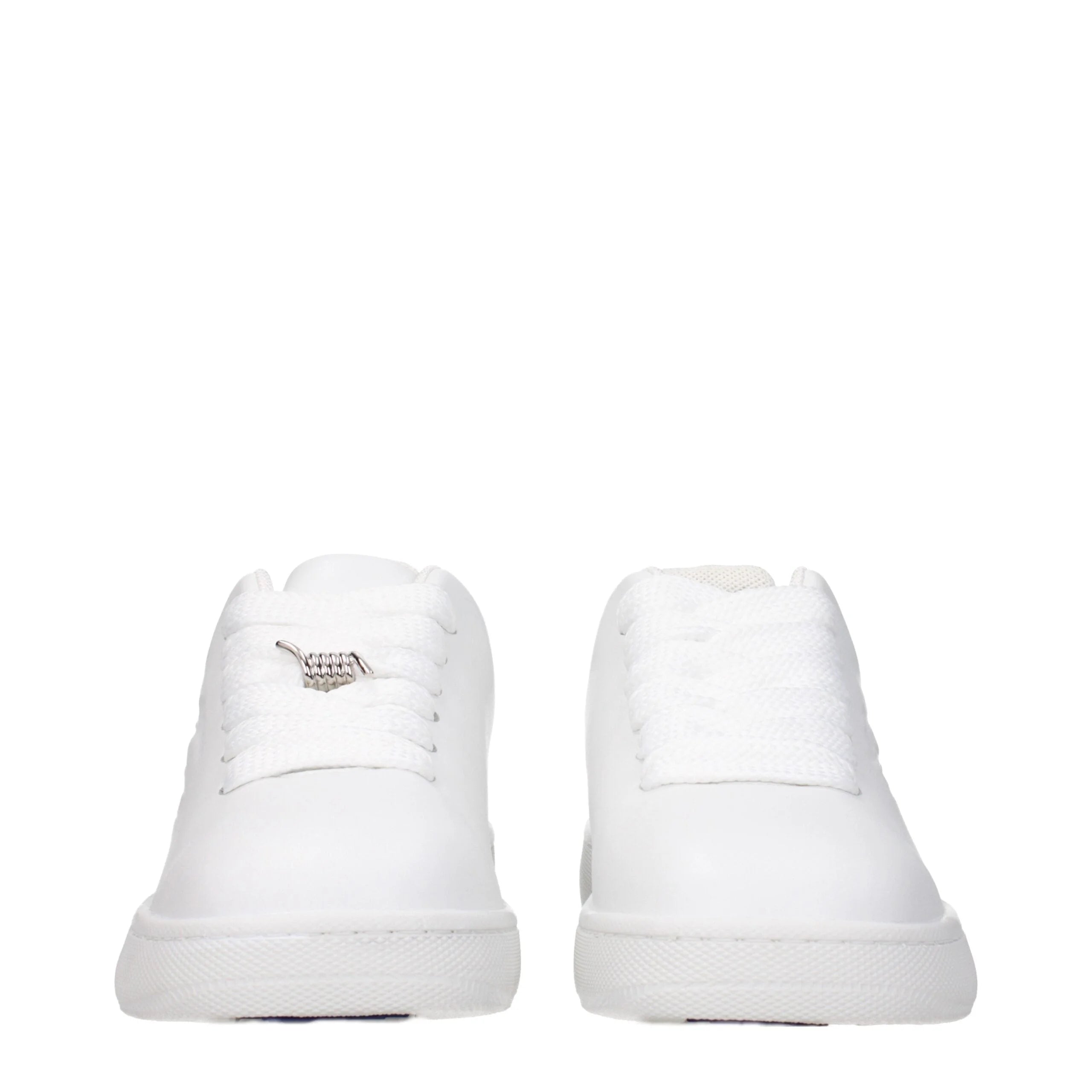 Burberry White Leather Low Tops