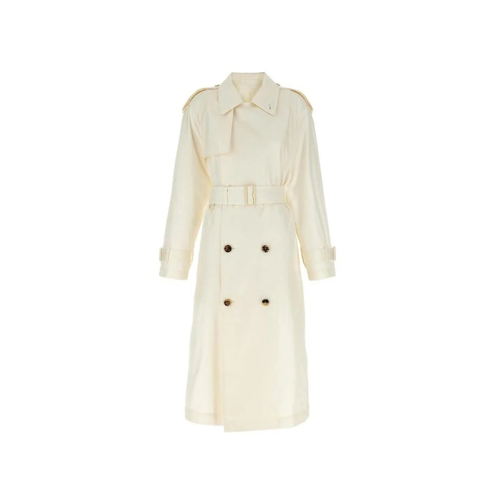 Burberry White Silk Coat