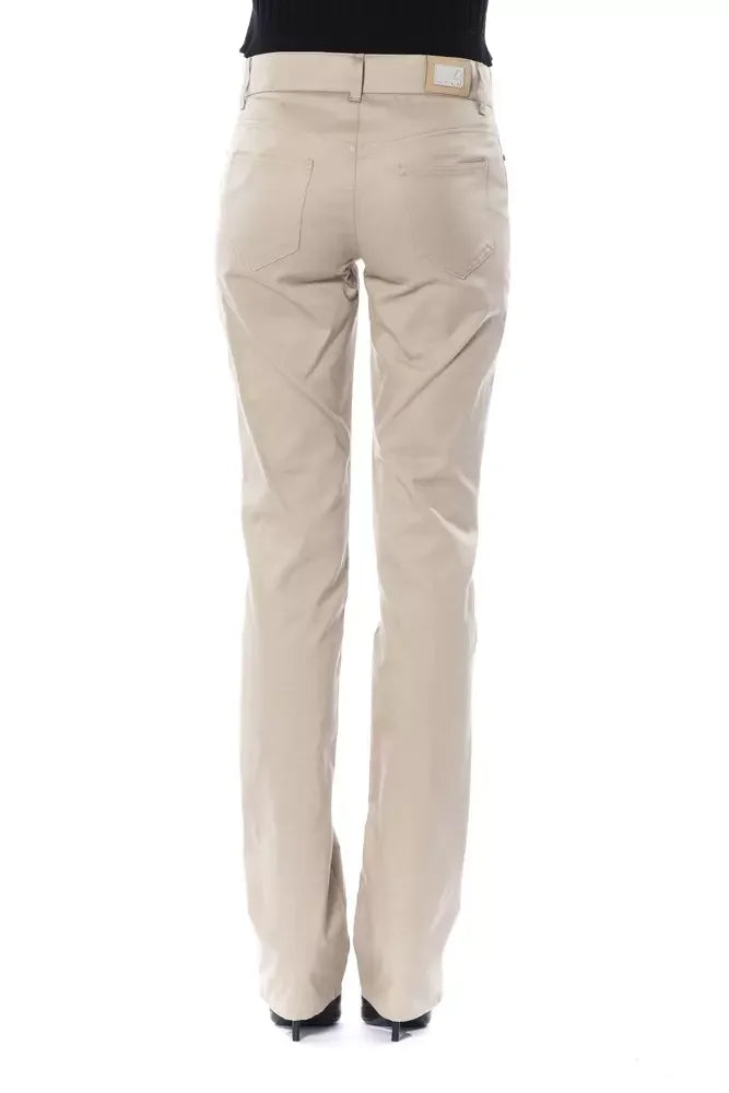 BYBLOS Beige Cotton Women Pant - Trousers