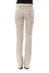 BYBLOS Beige Cotton Women Pant - Trousers