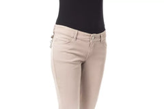 BYBLOS Beige Cotton Women Slim Pant - Trousers