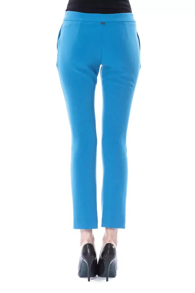 BYBLOS Light Blue Polyester Women Pants - Trousers