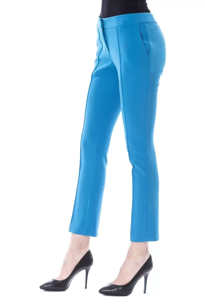 BYBLOS Light Blue Polyester Women Pants - Trousers