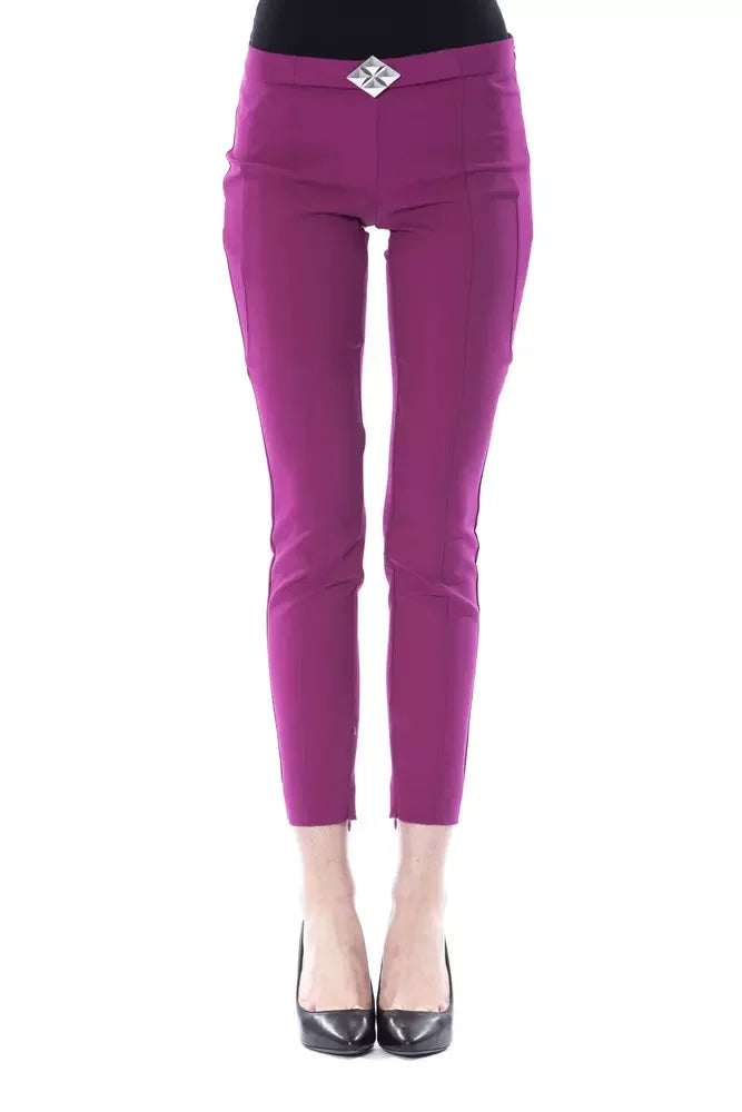 BYBLOS Purple Polyester Women Pants - Trousers