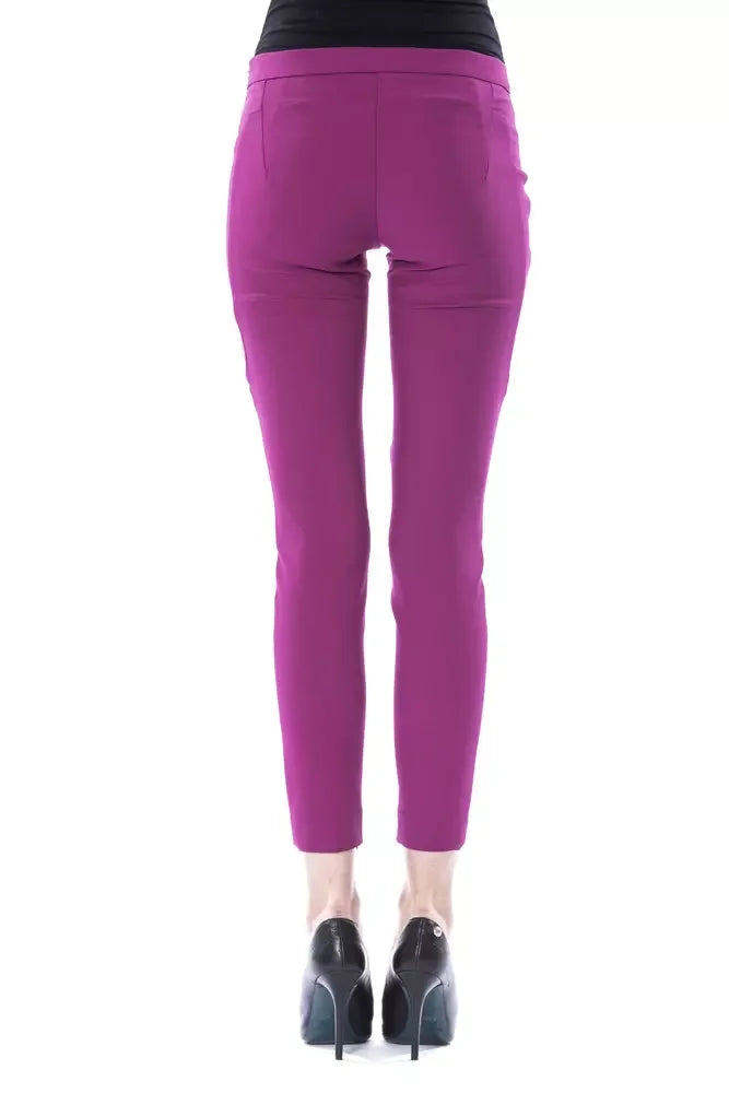 BYBLOS Purple Polyester Women Pants - Trousers