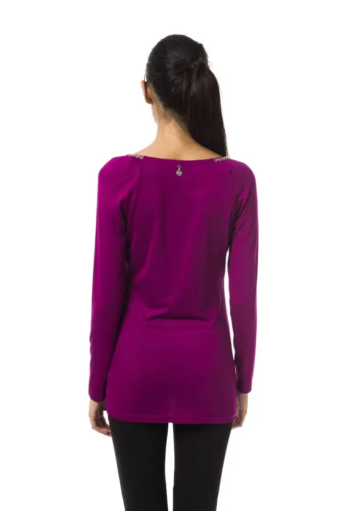 BYBLOS Purple Viscose Women Top - IT42|M - T-Shirts