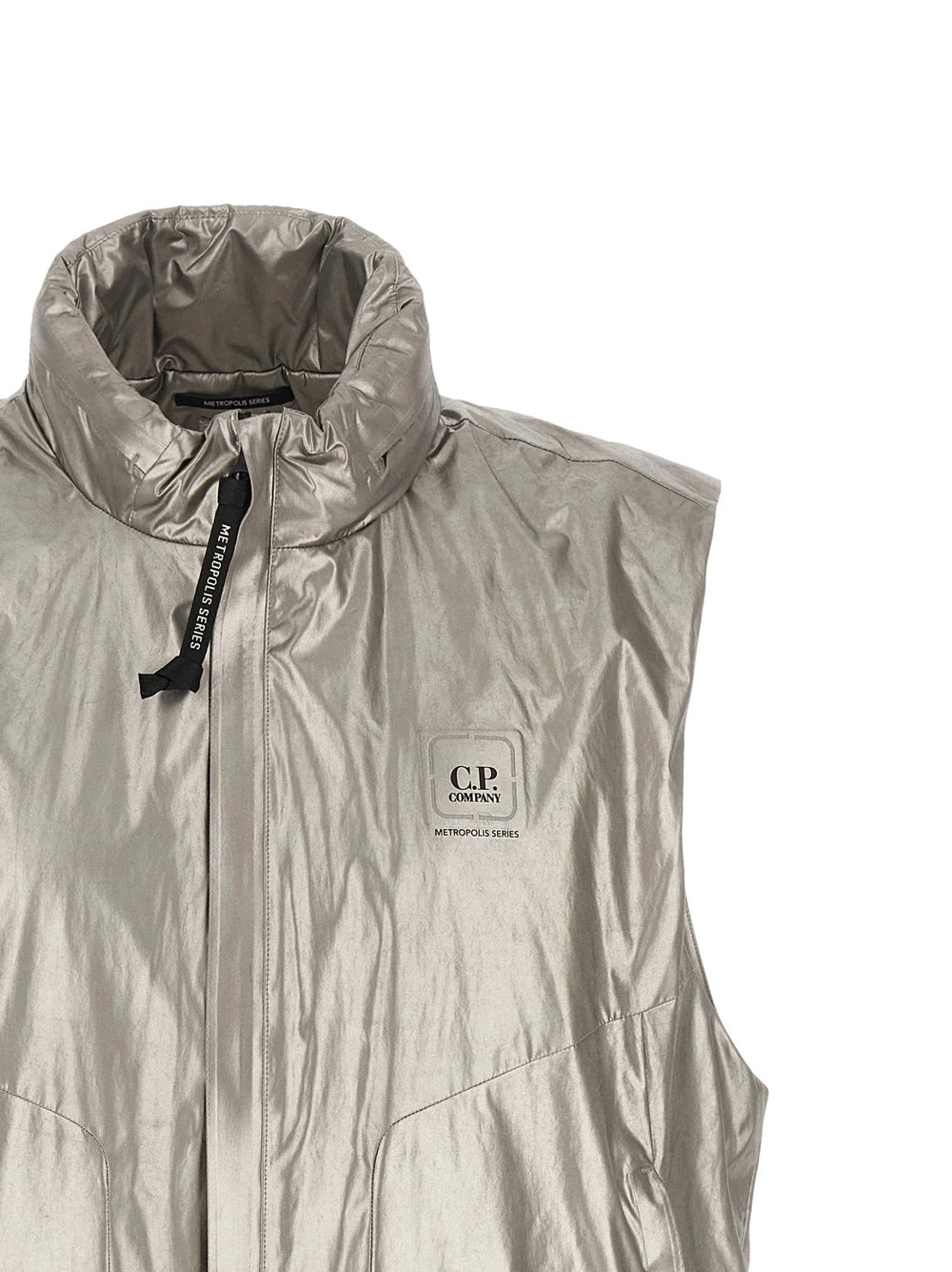 C.P. Company Silver Polyester Sleeveless Jacket - XL