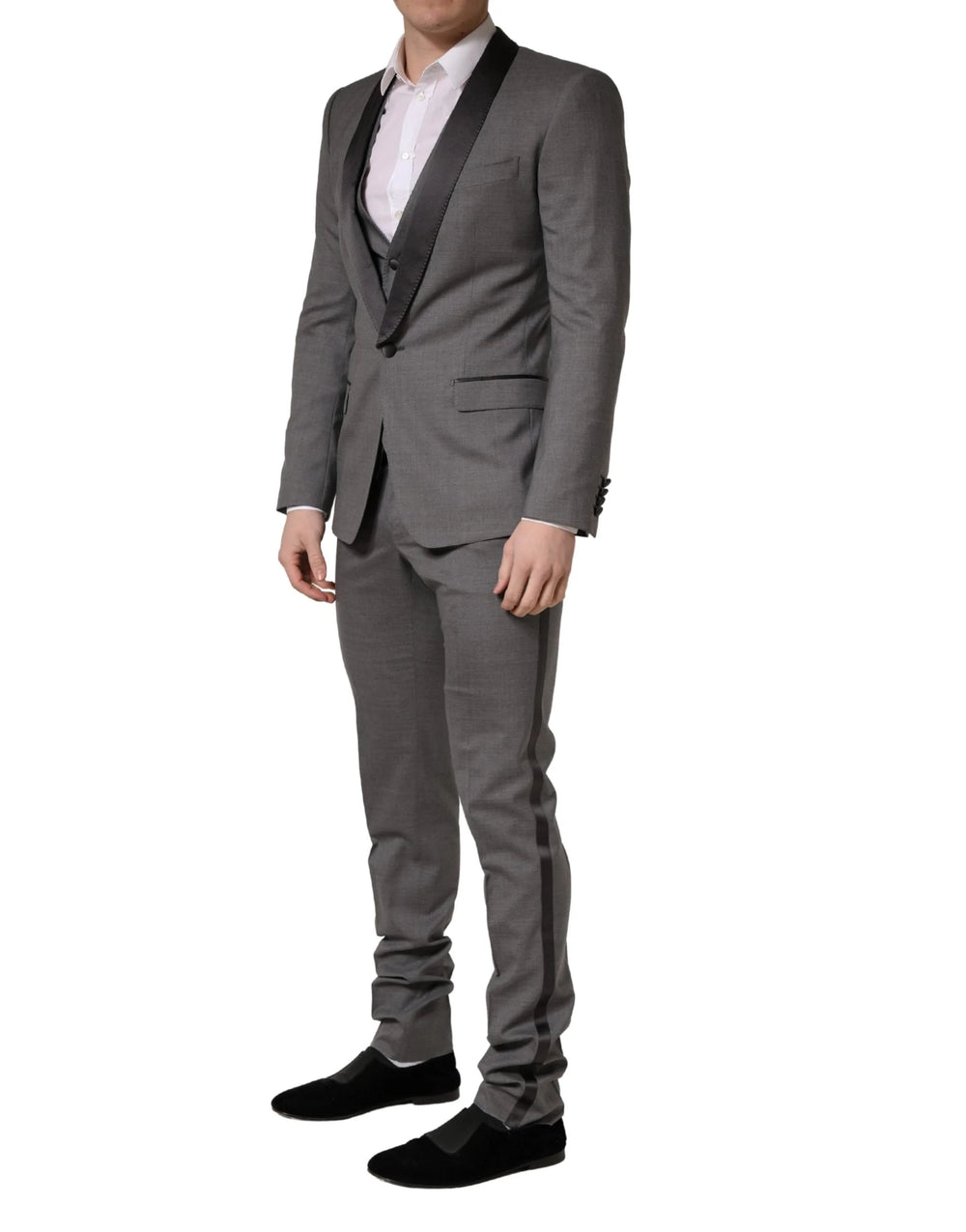 Dolce & Gabbana Gray Wool Single Breasted 1 Button 3PC Suit - IT46 | S