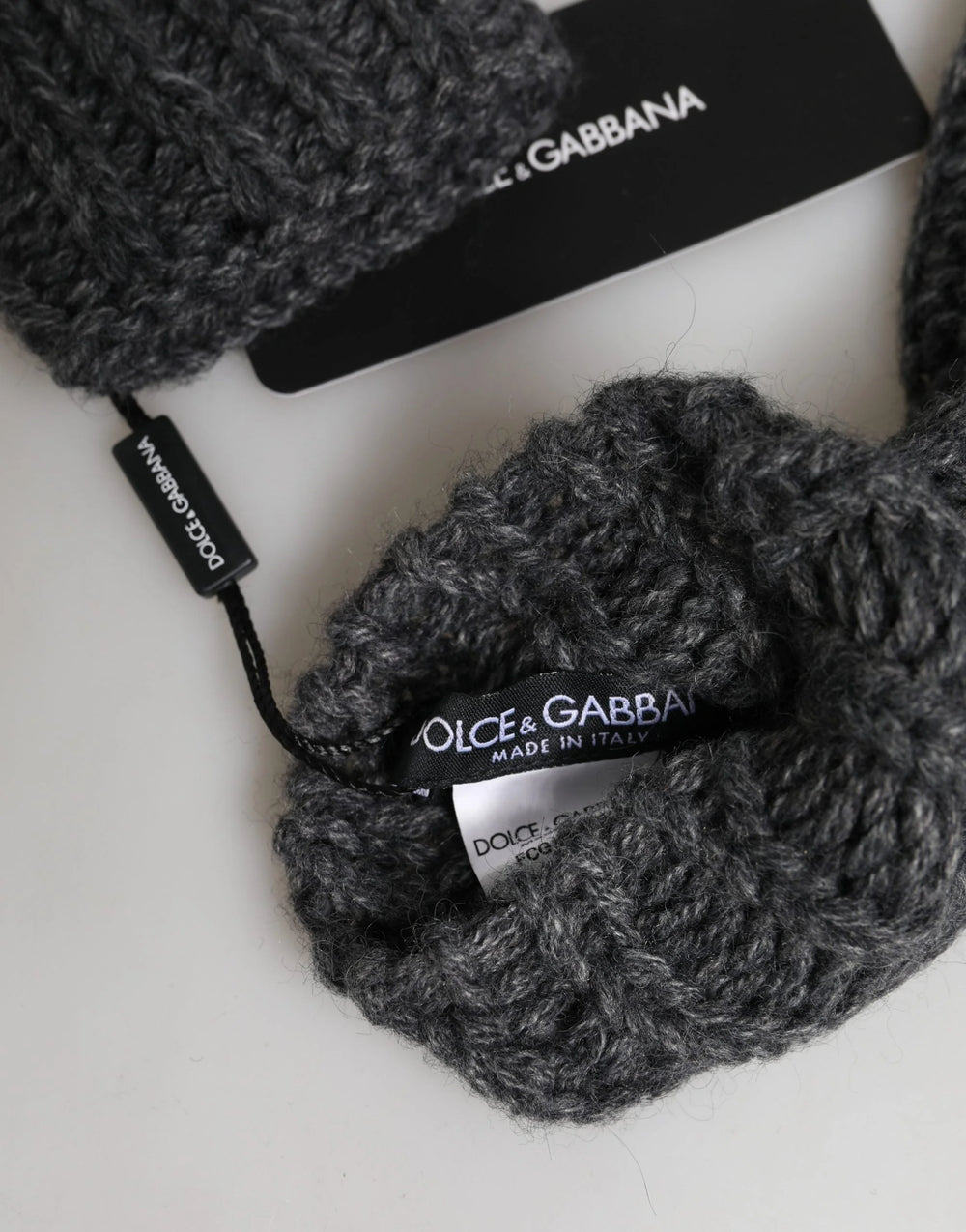 Dolce & Gabbana Gray Acrylic Knitted Fingerless Arm Warmer Gloves - 7|S