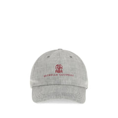 Brunello Cucinelli Gray Linen Cap (Baseball Hat) - M