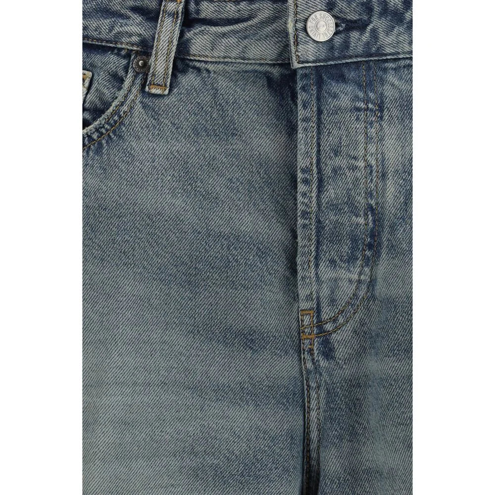 Diesel Blue Cotton Relaxed Fit Jeans