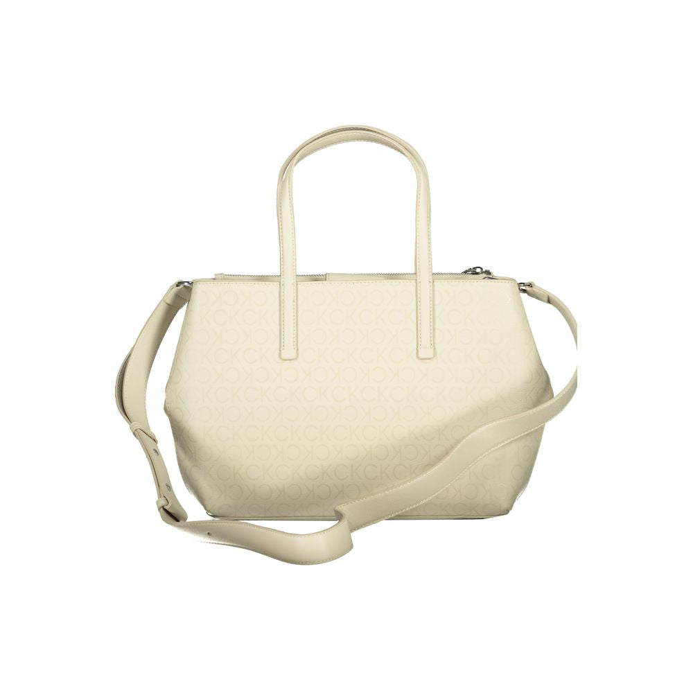 Calvin Klein Beige Polyester Handbag - Shopper Bags