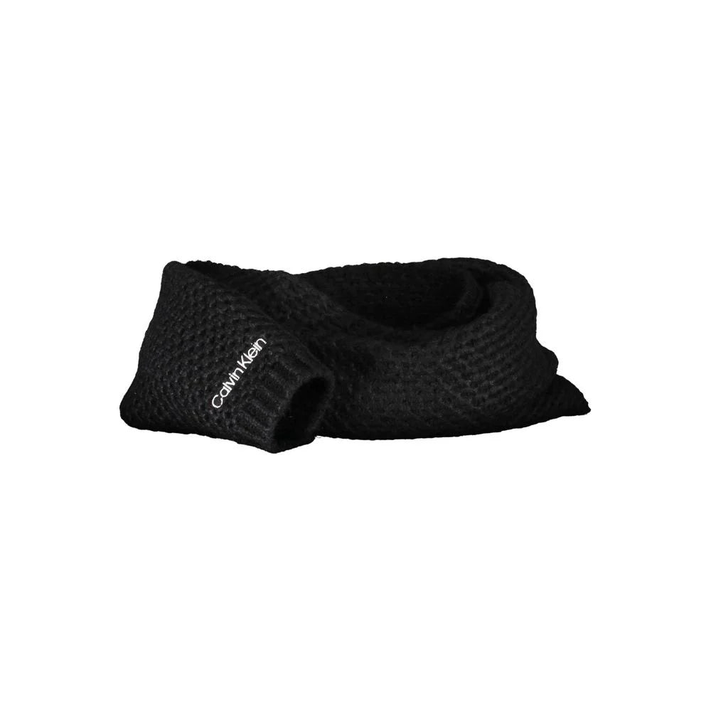 Calvin Klein Black Alpaca Wool Scarf