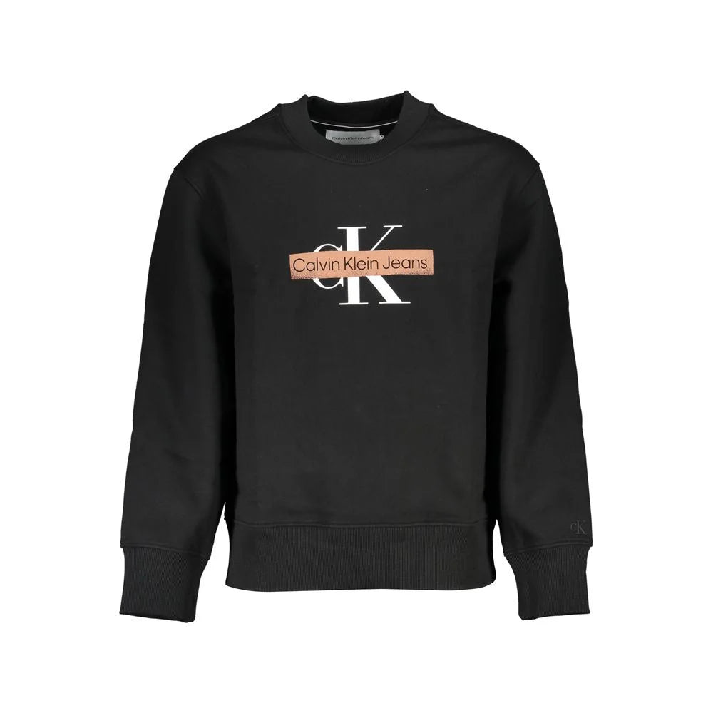 Calvin Klein Black Cotton Men Sweater - Sweatshirts