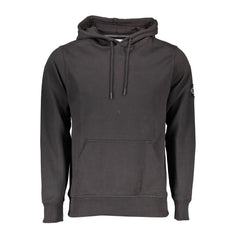 Calvin Klein Black Cotton Men Sweater with Central Pocket and Hood - XL - Hoodies