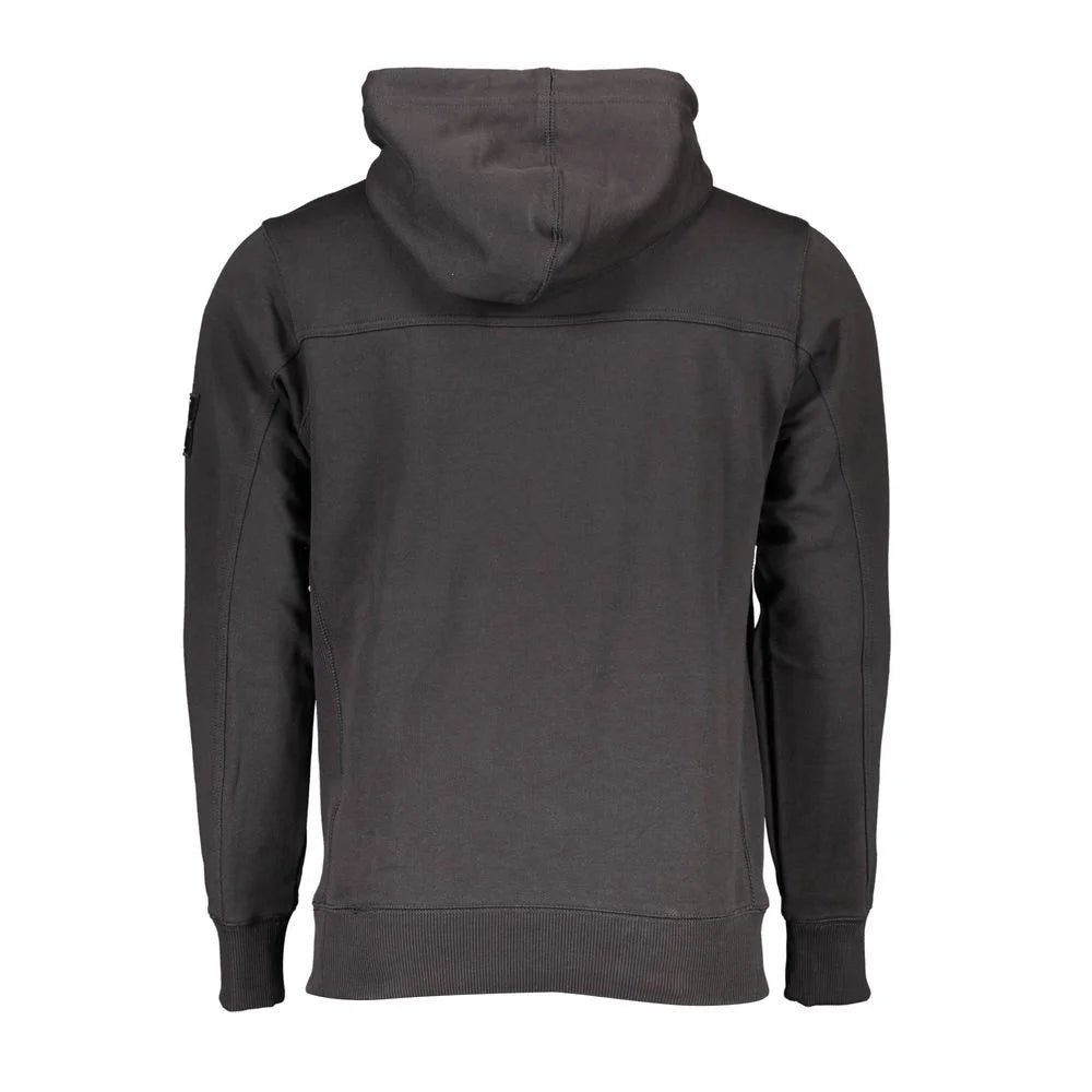 Calvin Klein Black Cotton Men Sweater with Central Pocket and Hood - XL - Hoodies