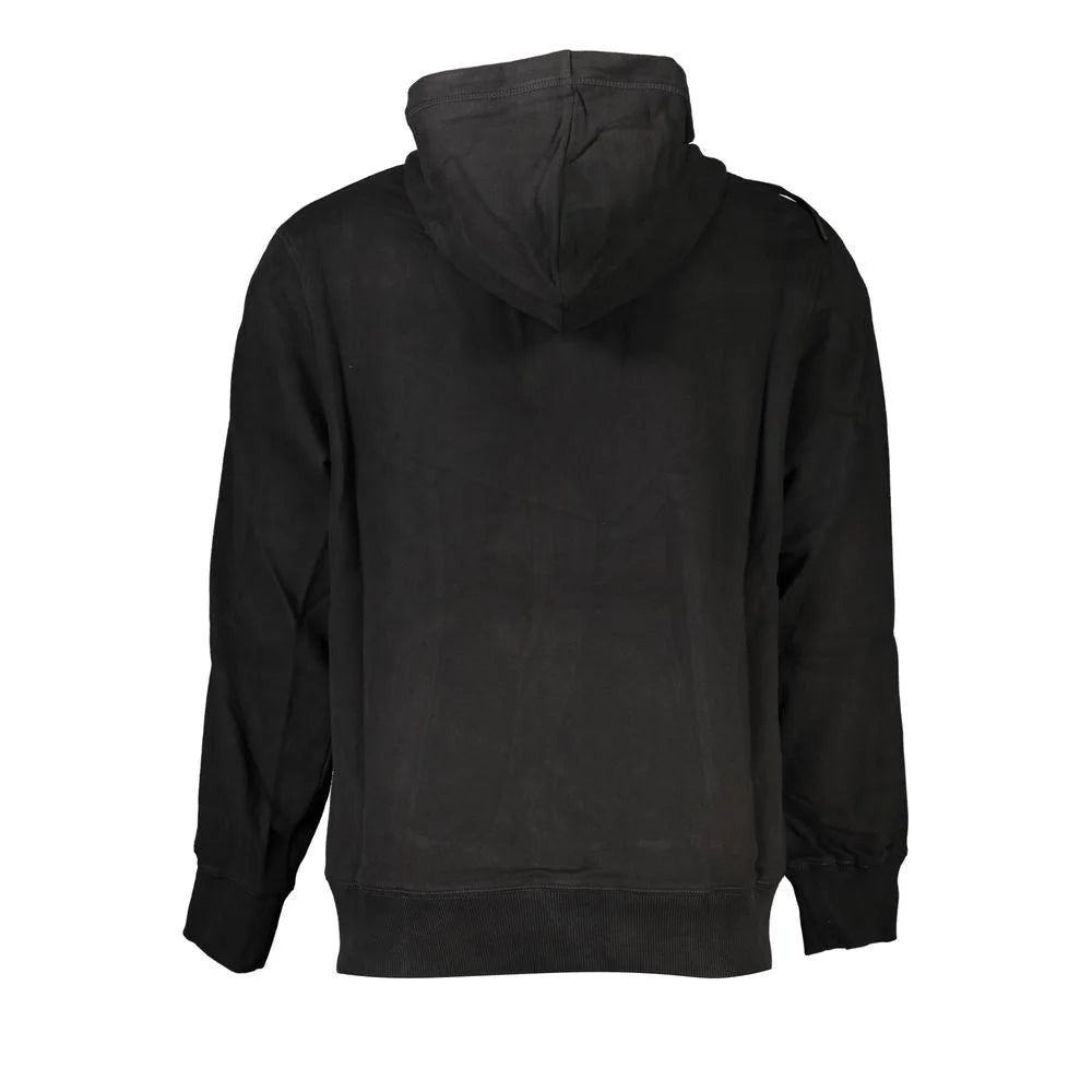 Calvin Klein Black Cotton Men Sweater with Hood and Pockets - Hoodies