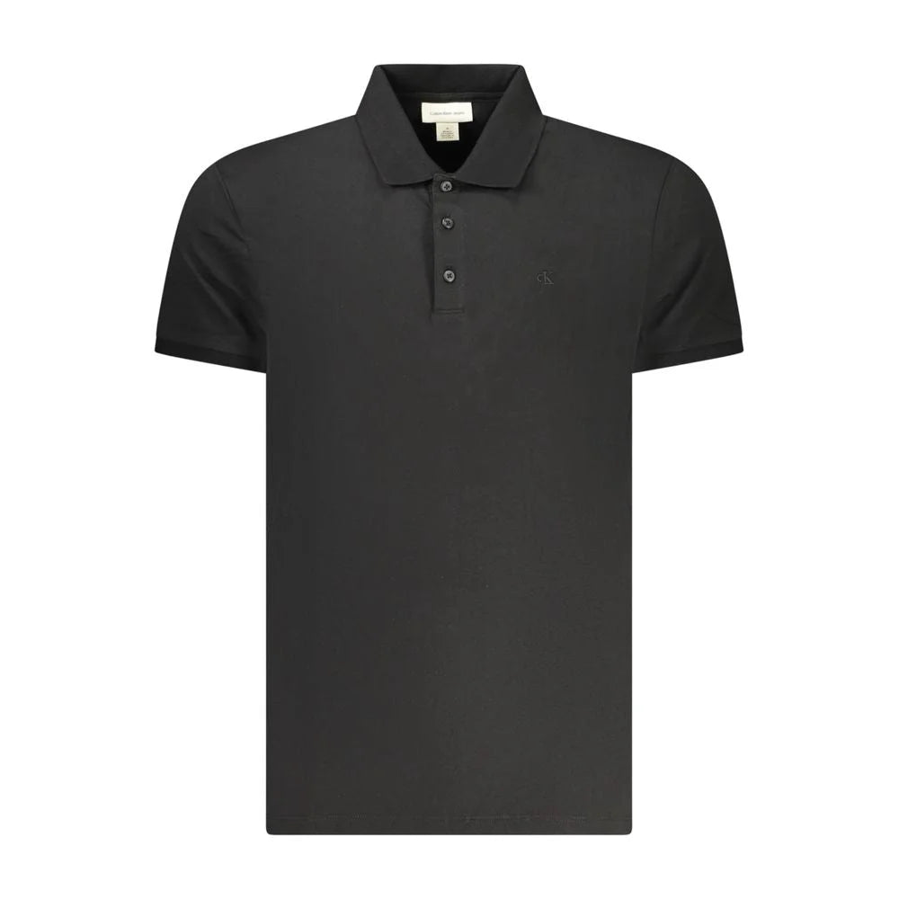Calvin Klein Black Cotton Polo Shirt - Polos