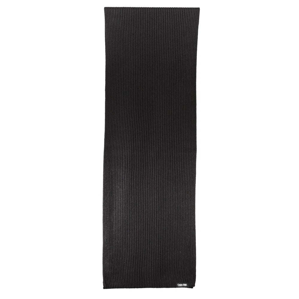 Calvin Klein Black Cotton Scarf - Scarves & Shawls