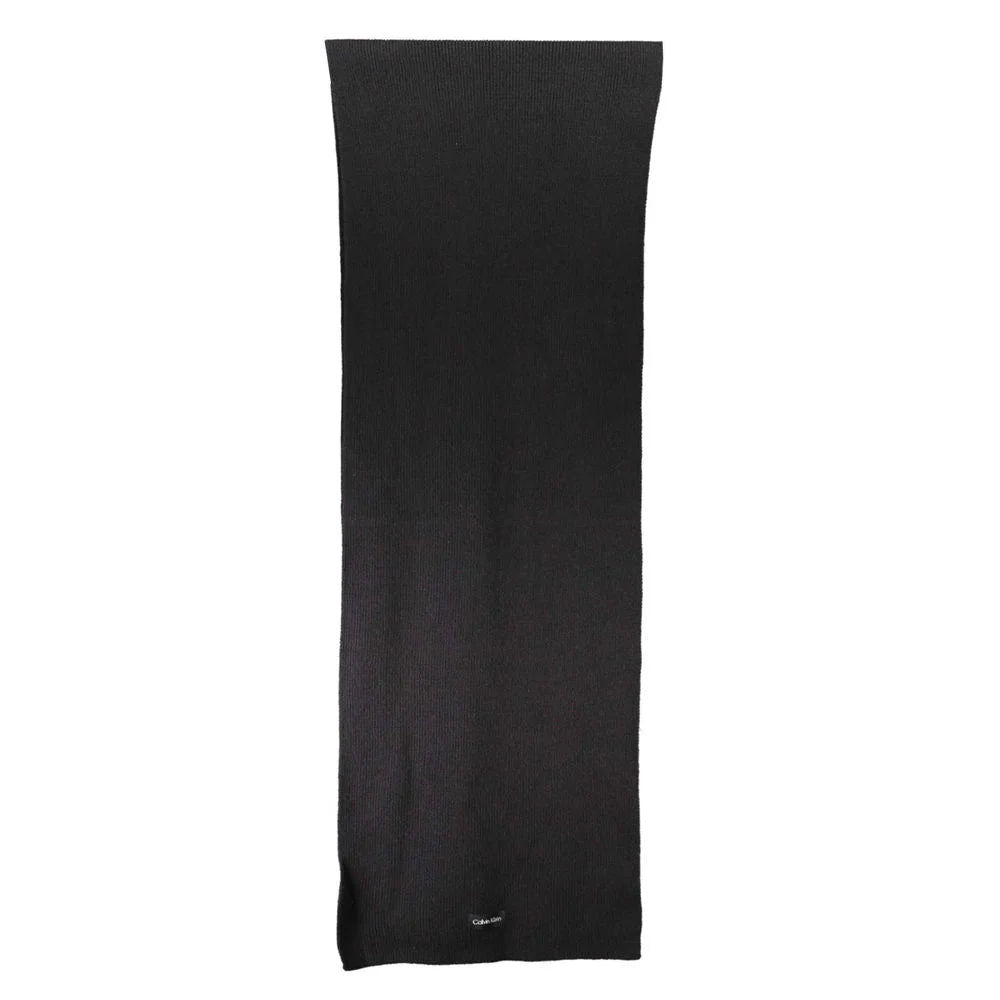 Calvin Klein Black Cotton Scarf - Scarves & Shawls