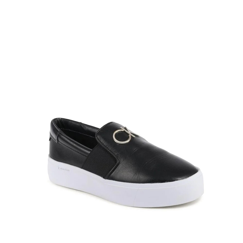 Calvin Klein Black Leather Platform Sneakers - EU40/US10