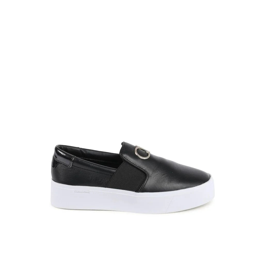 Calvin Klein Black Leather Platform Sneakers - EU40/US10