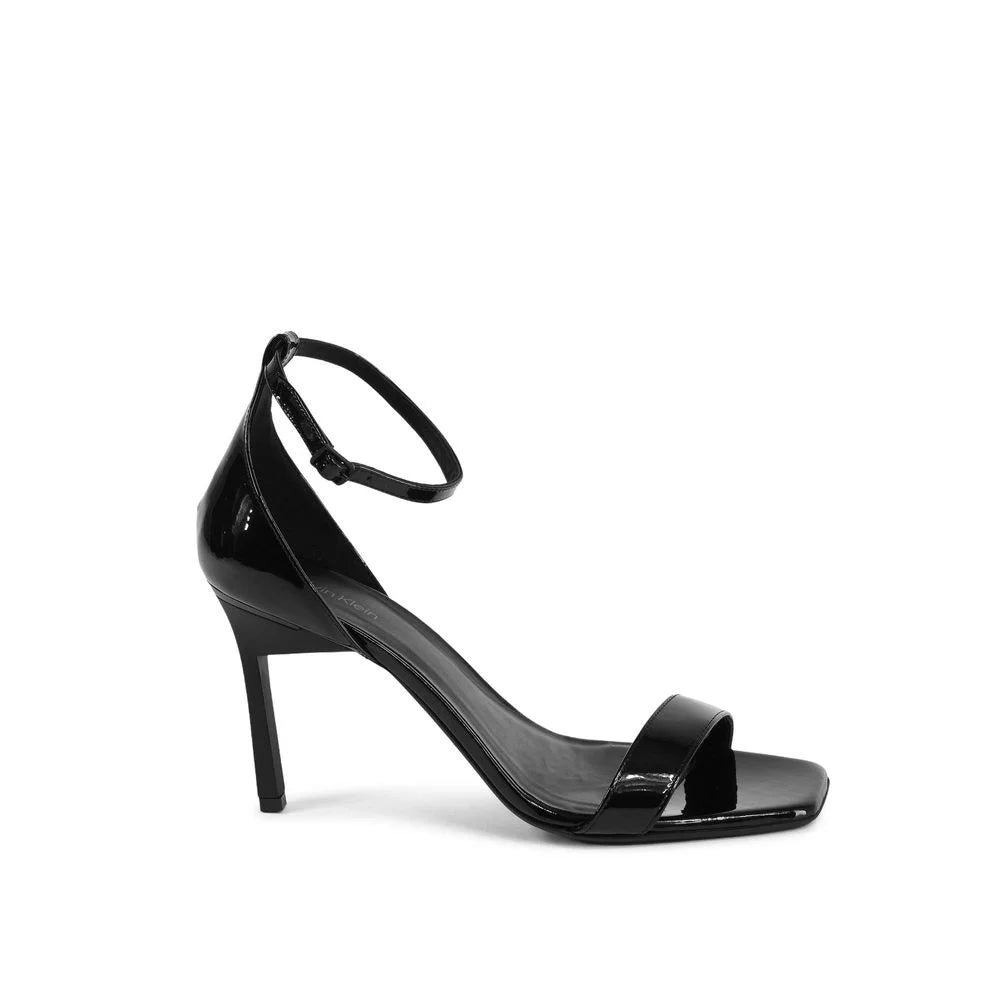 Calvin Klein Black Leather Stiletto Heel Sandals - EU41/US11