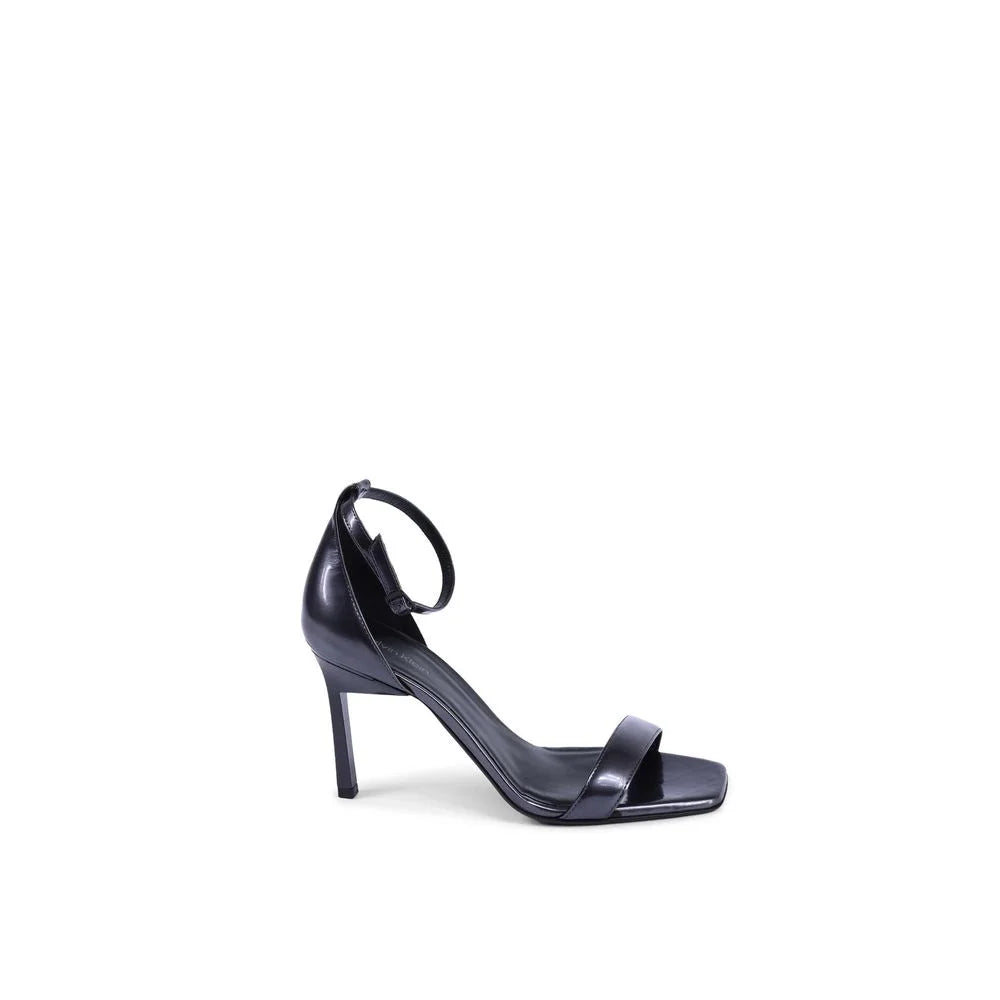 Calvin Klein Black Leather Stiletto Heel Sandals - EU41/US11 - Sandals