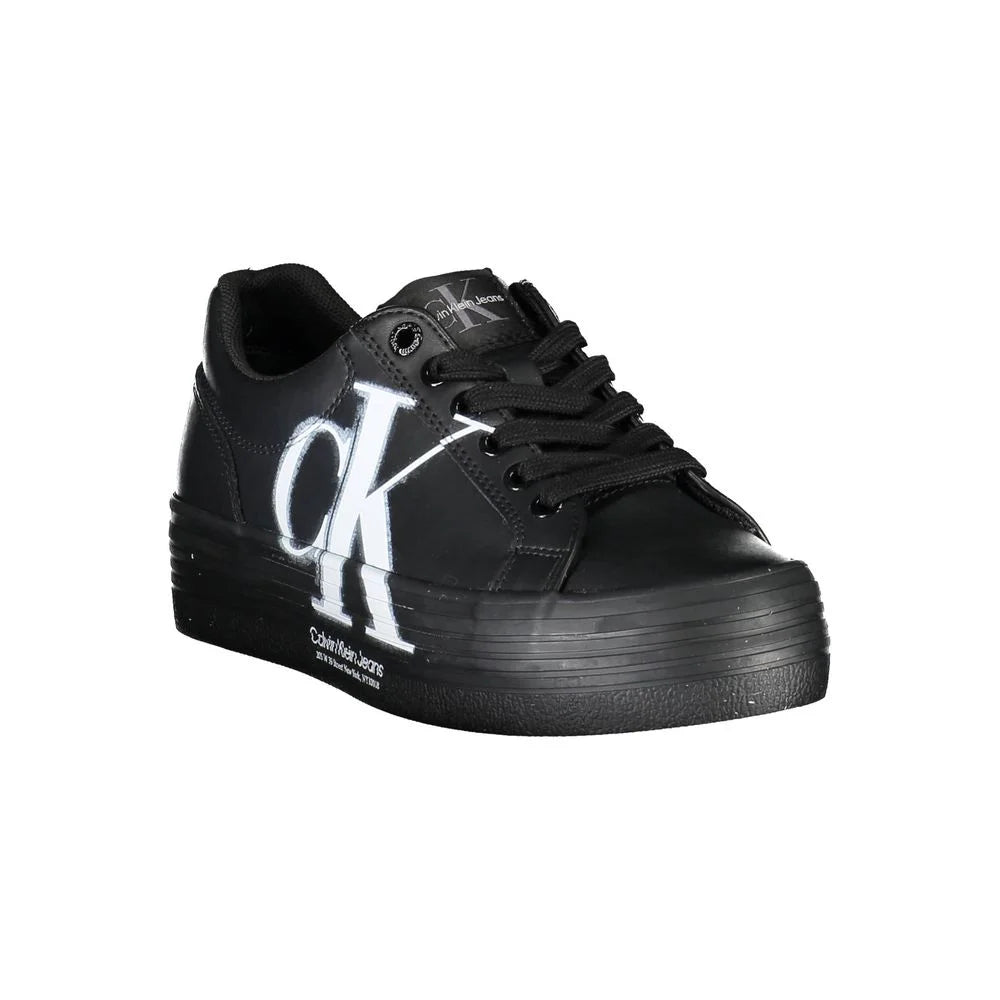 Calvin Klein Black Leather Women Sneaker - Sneakers