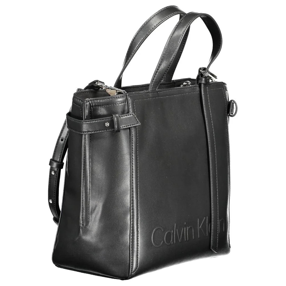 Calvin Klein Black Polyester Women Handbag - Satchel Bags