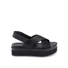 Calvin Klein Black Recycled Polyester Platform Sandals - EU37/US7 - Sandals