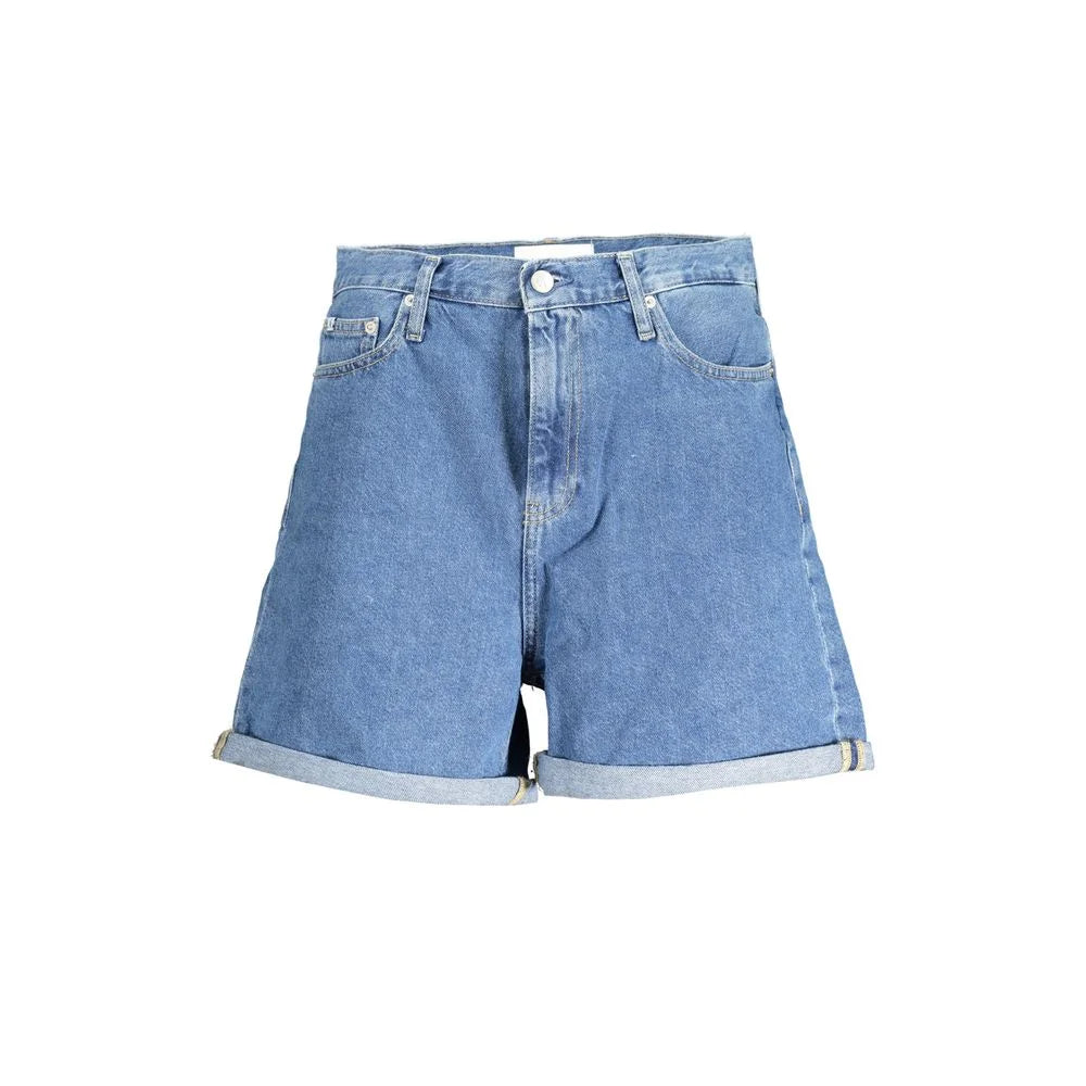 Calvin Klein Blue Cotton Short - Denim Shorts