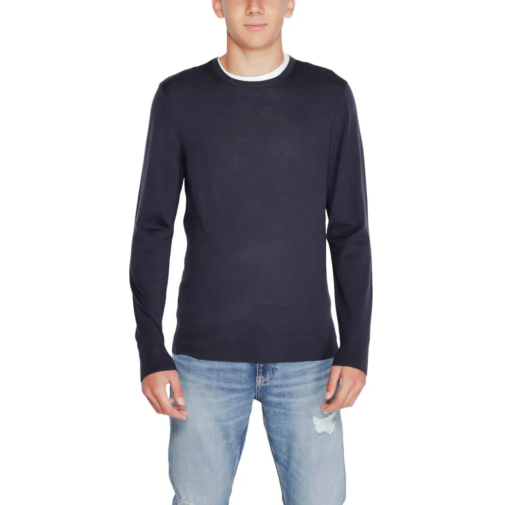 Calvin Klein Blue Recycled Wool Sportswear