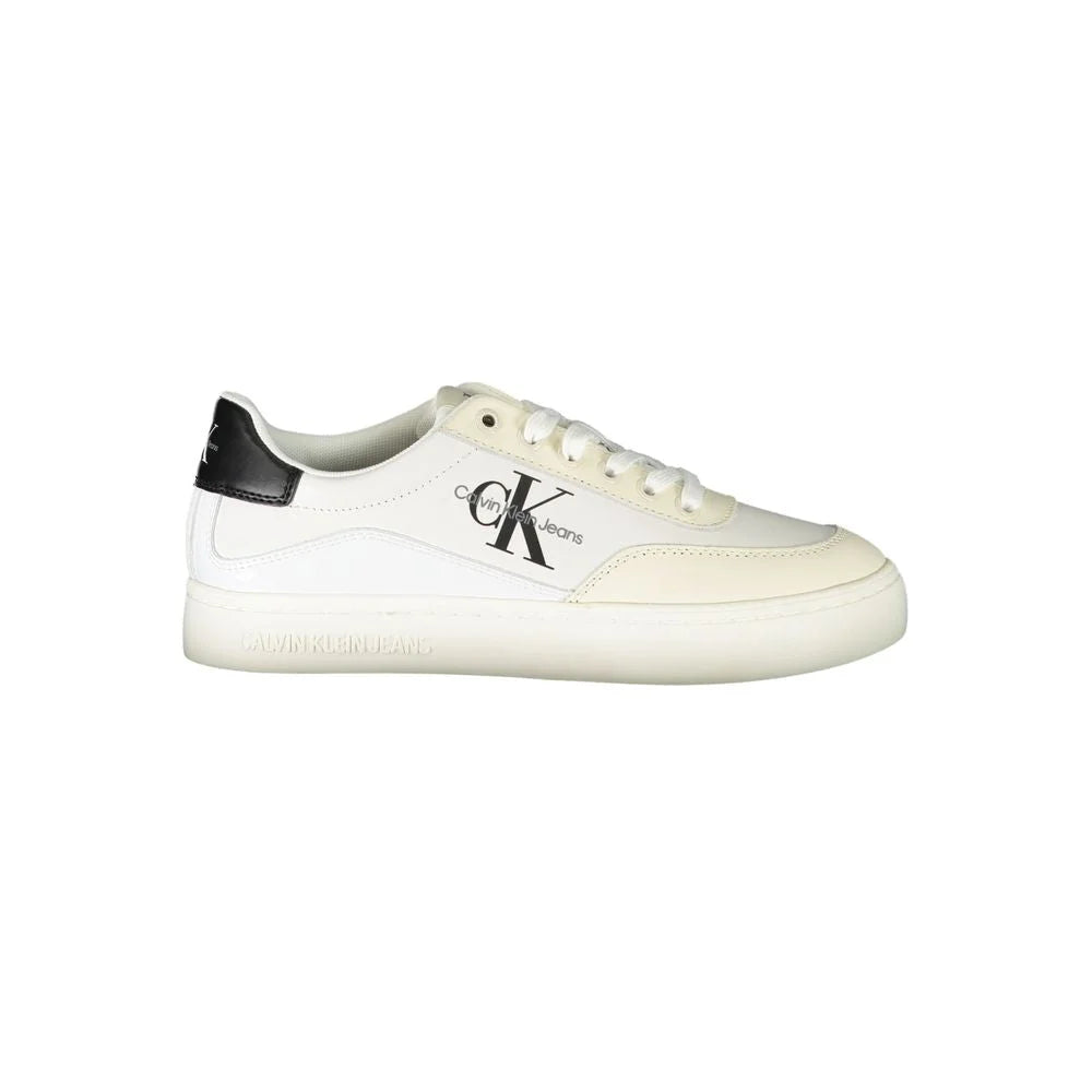 Calvin Klein Chic White Lace-Up Sneakers with Contrast Detailing - Sneakers