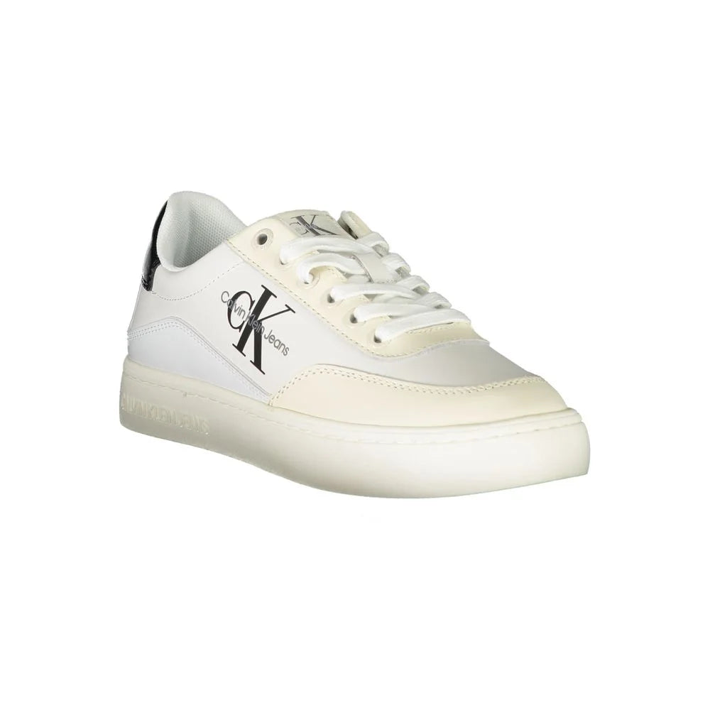 Calvin Klein Chic White Lace-Up Sneakers with Contrast Detailing - Sneakers