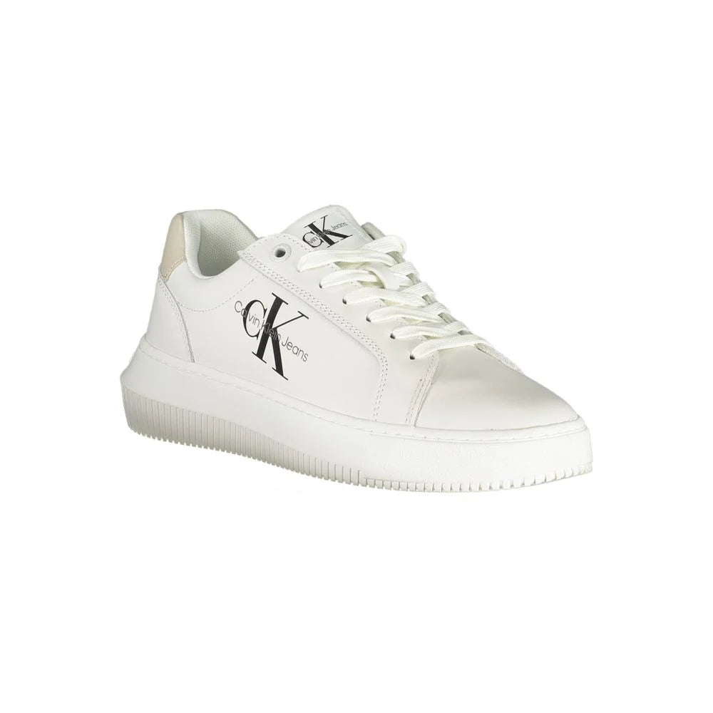 Calvin Klein Chic White Lace-Up Sneakers with Contrast Details - EU40/US10 - Sneakers
