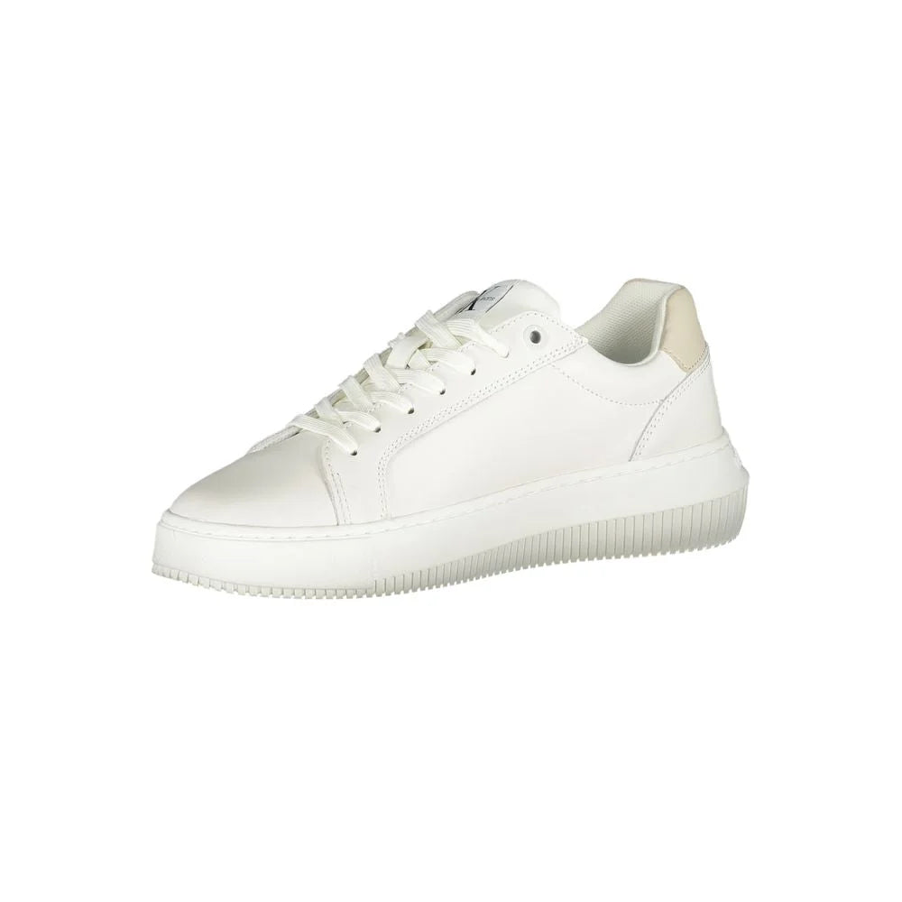 Calvin Klein Chic White Lace-Up Sneakers with Contrast Details - EU40/US10 - Sneakers