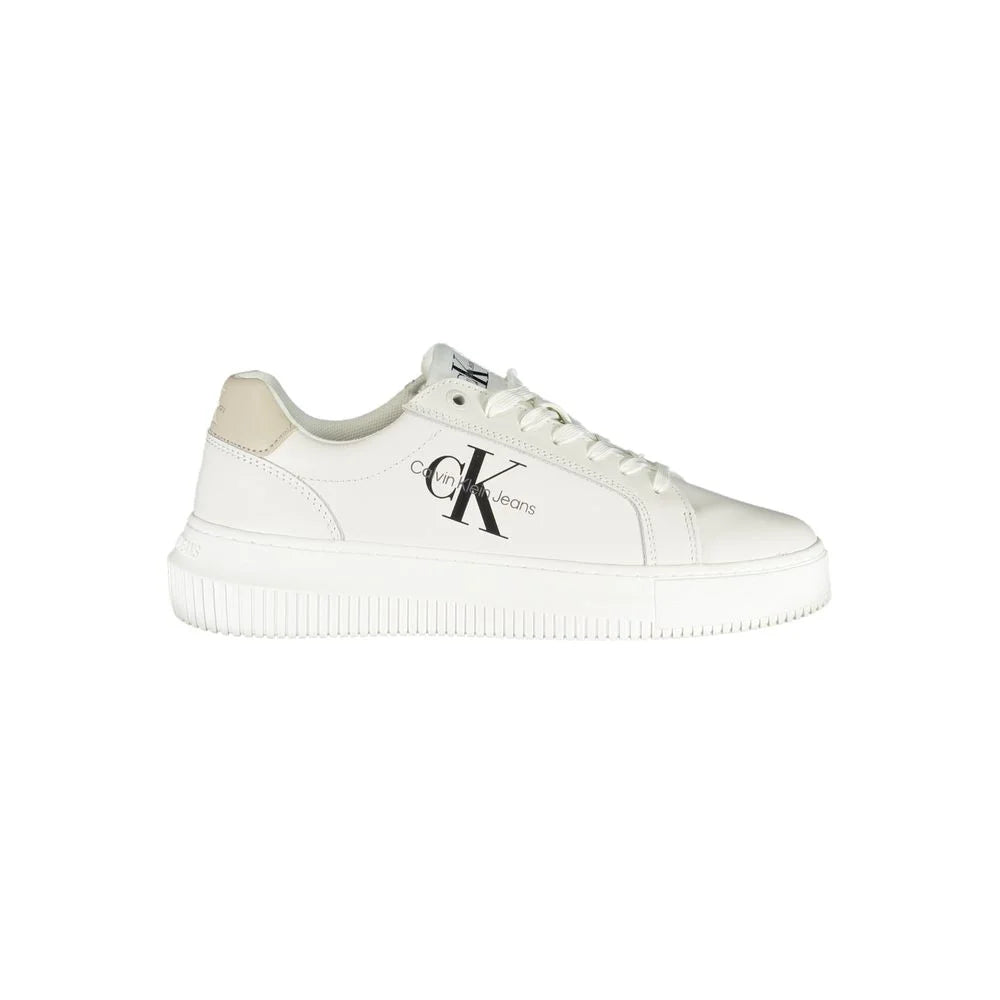 Calvin Klein Chic White Lace-Up Sneakers with Contrast Details - EU40/US10