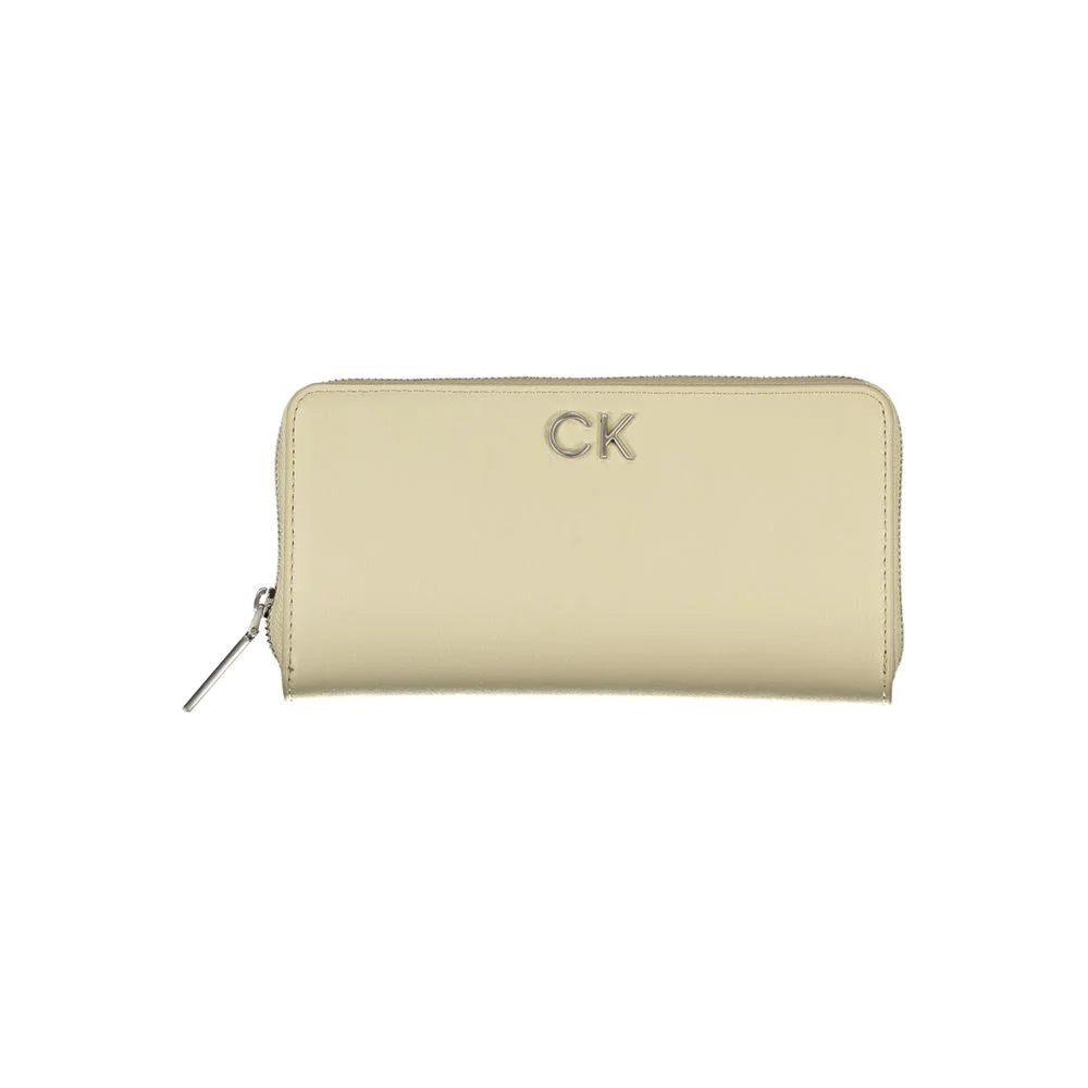 Calvin Klein Elegant Beige Zip Wallet with RFID Blocking - Wallets