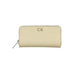 Calvin Klein Elegant Beige Zip Wallet with RFID Blocking - Wallets
