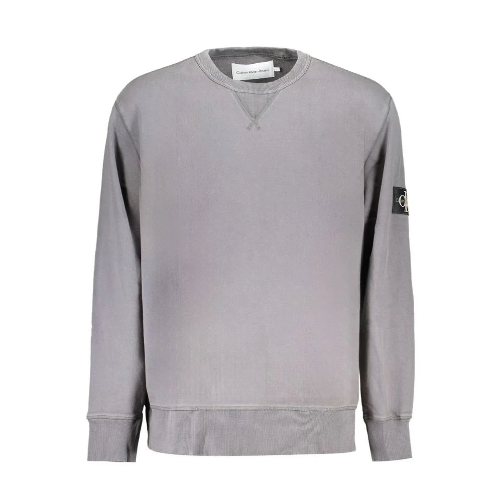 Calvin Klein Gray Cotton Men Sweater - Sweatshirts