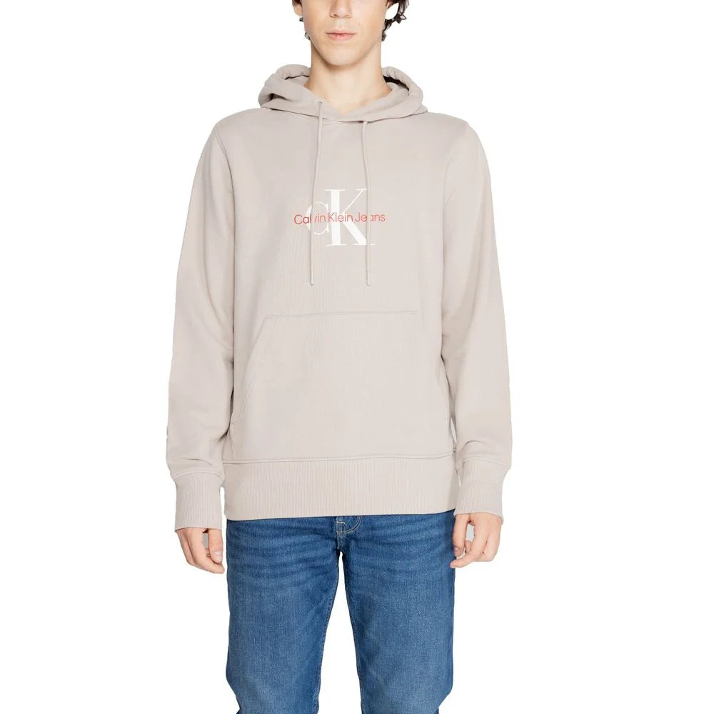 Calvin Klein Jeans Beige Recycled Cotton Hoody - IT54 | XXL