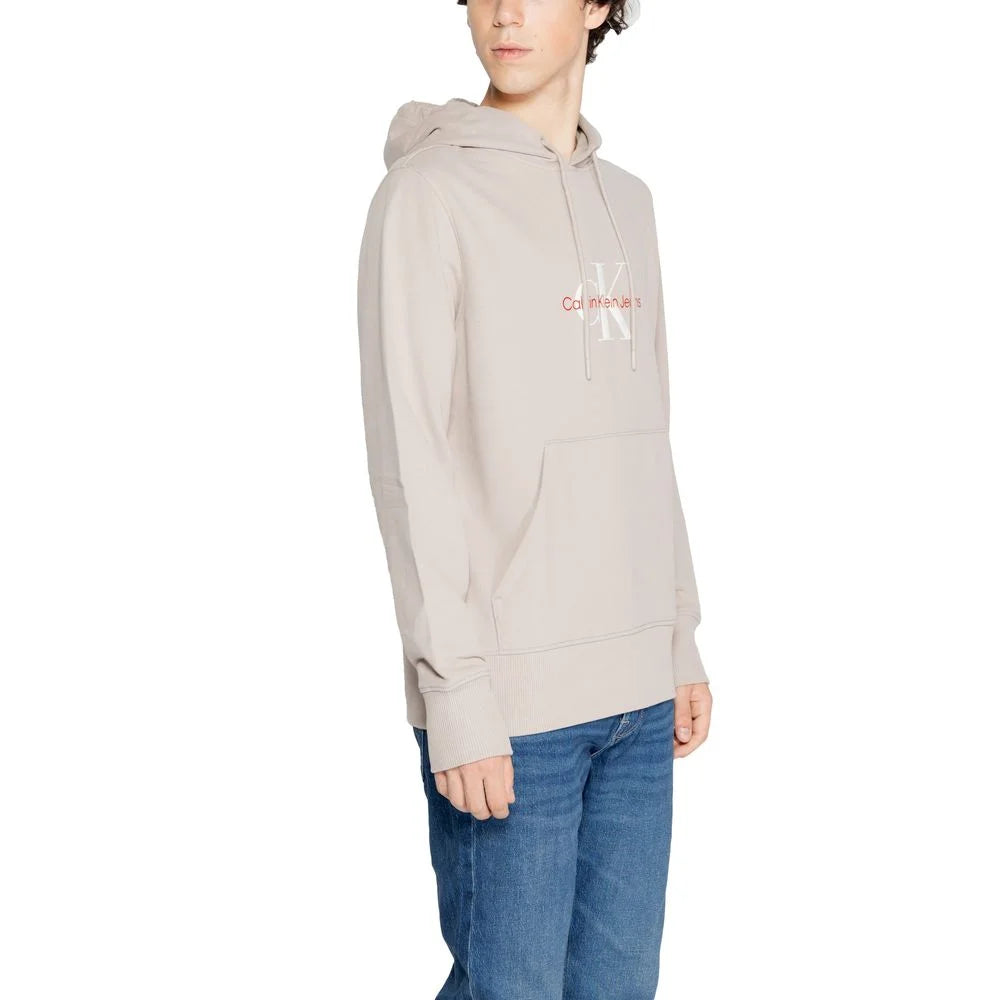 Calvin Klein Jeans Beige Recycled Cotton Hoody - IT54 | XXL