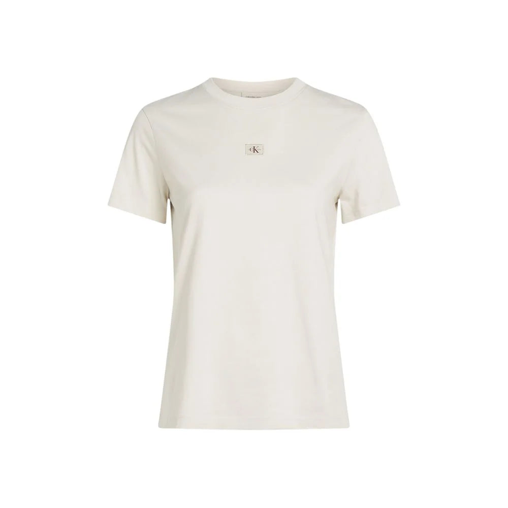 Calvin Klein Jeans Beige Recycled Cotton T-Shirt - IT38|XS