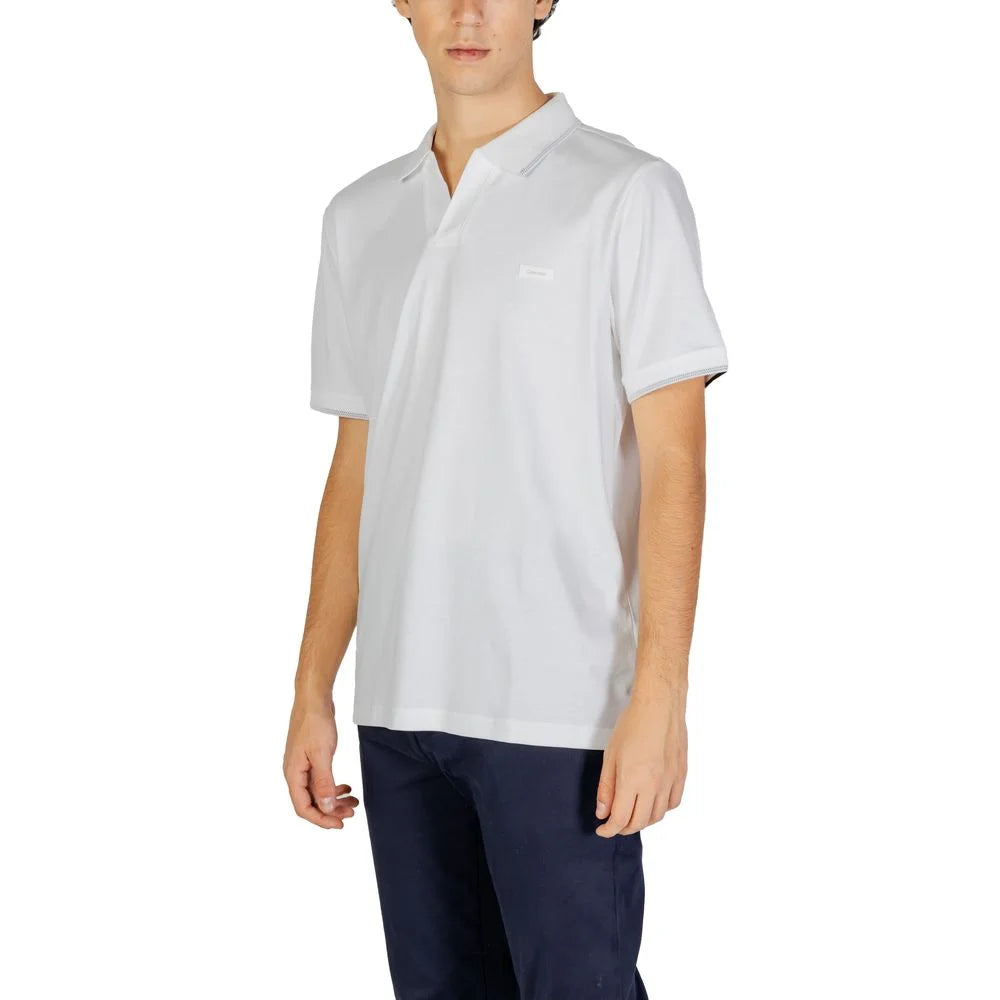 Calvin Klein Jeans White Cotton Polo Shirt