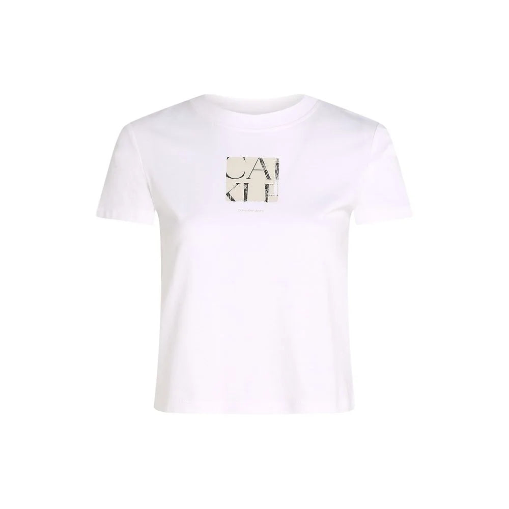 Calvin Klein Jeans White Recycled Cotton T-Shirt - IT38|XS