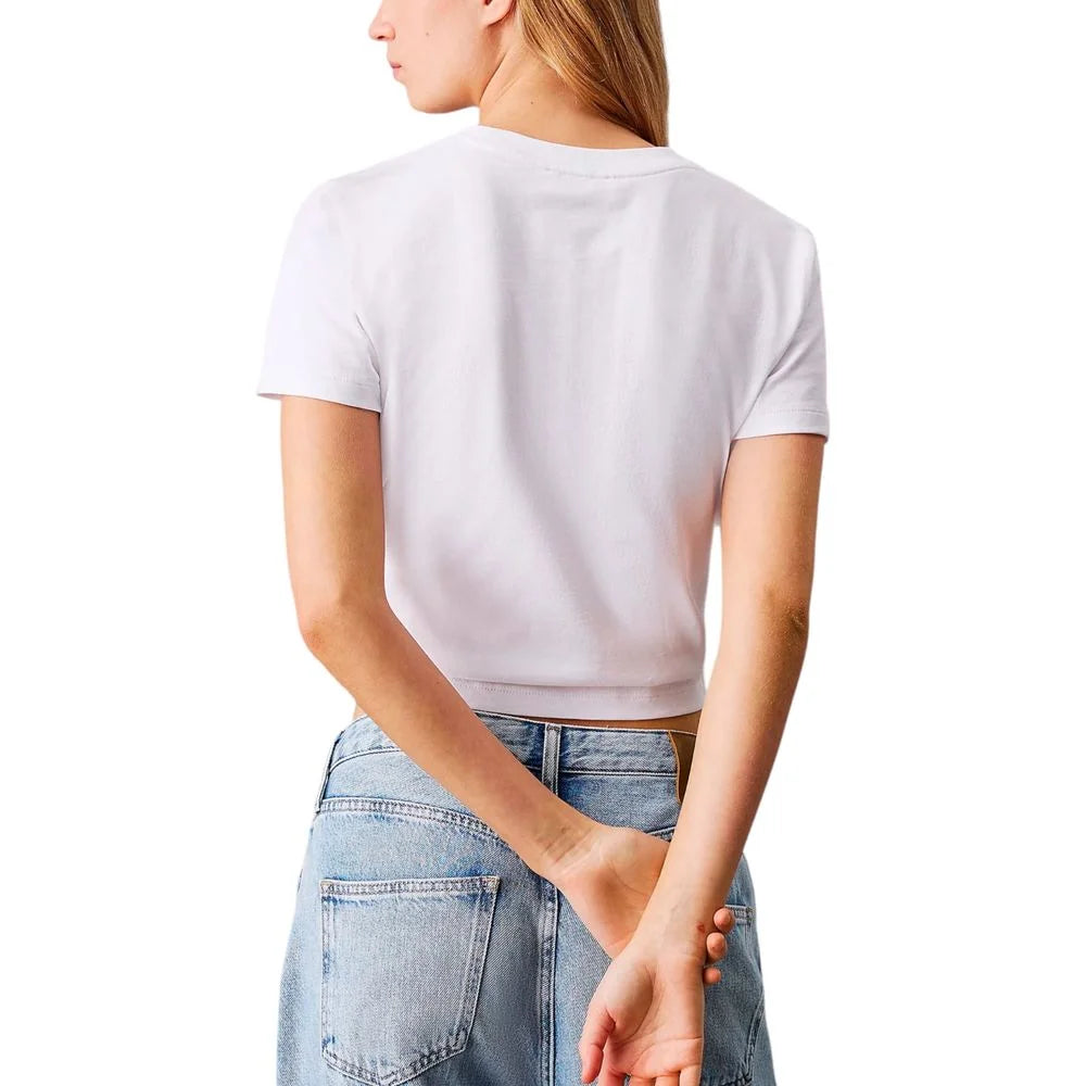 Calvin Klein Jeans White Recycled Cotton T-Shirt - IT38|XS