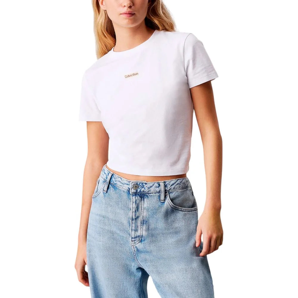 Calvin Klein Jeans White Recycled Cotton T-Shirt - IT38|XS